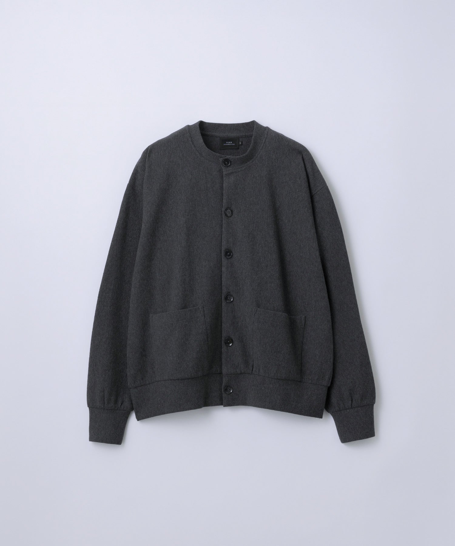 Pleats Knit Crew Neck Cardigan