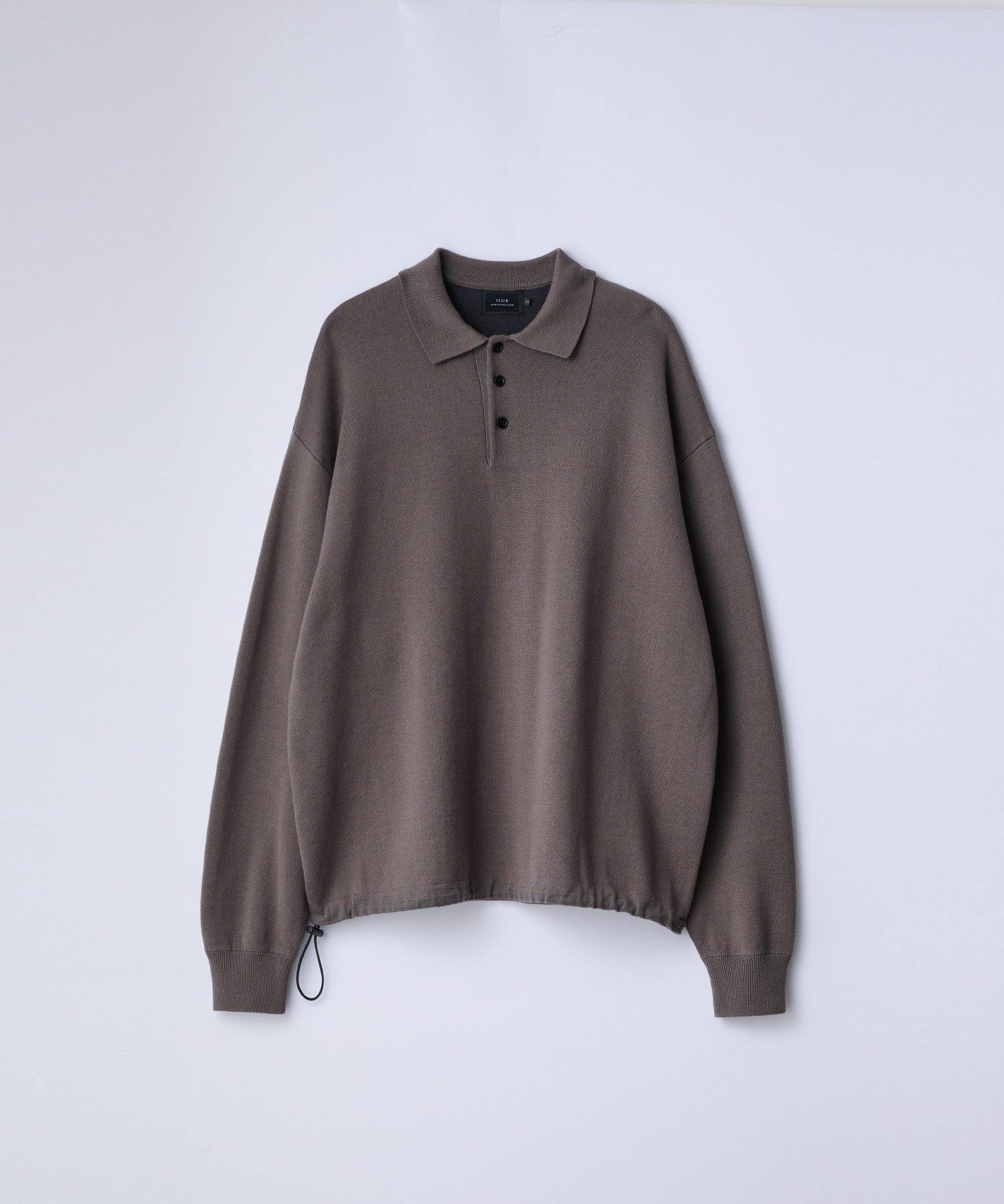 Sweat Like Knit Drawstring Polo