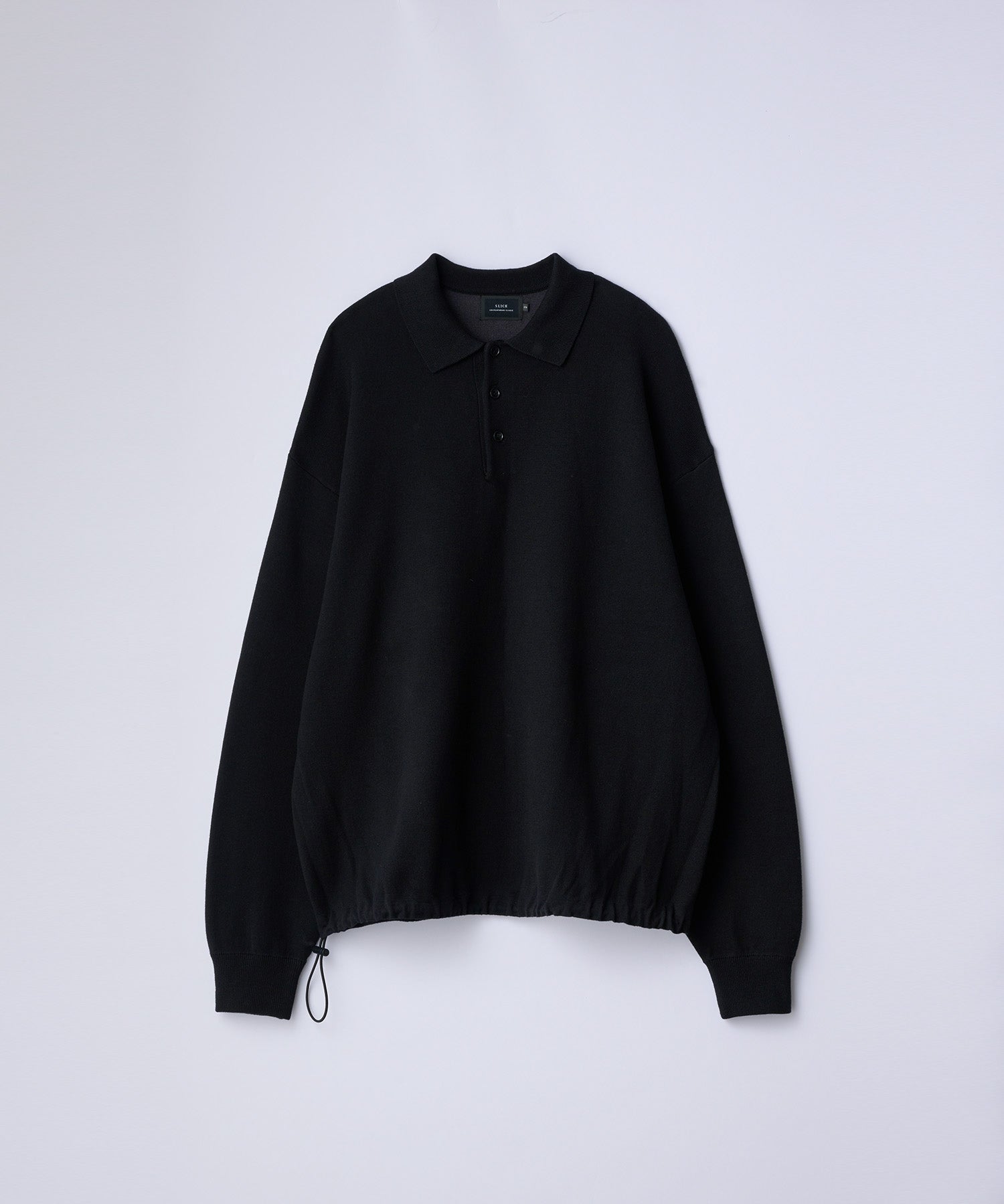 Sweat Like Knit Drawstring Polo
